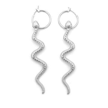 Punk Snake Stud Earrings for Women Men Exaggerated Gold Silver Color Crystal Alloy Statement Drop Ea...