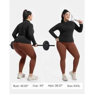 VFUS Women’s Athletic Plus Size Track Scrub Jacket – Stylish Slim Fit for Gym & Casual Wear
