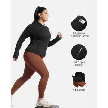 VFUS Women Athletic Track Scrub Jacket Slim Fit Lightweight Top
