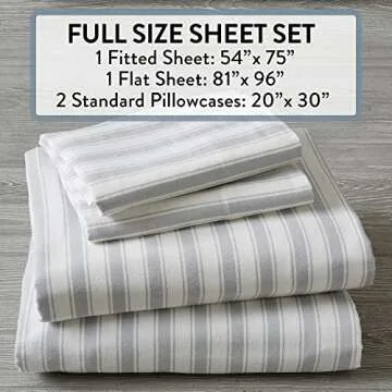 Soft Cotton Flannel Sheet Set | Lake George Collection | Grey