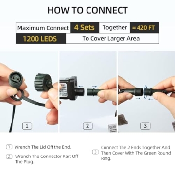 105FT 300LEDs String Lights with Memory Function
