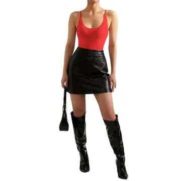 SUUKSESS Sexy Backless Thong Bodysuit for Women in Red