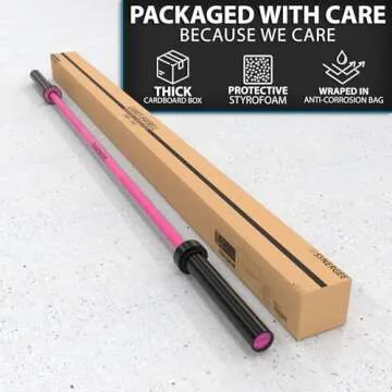 Synergee Games 15kg Colored Women’s Pink Ceramic Coated Barbell. Rated 1500lbs for Weightlifting and Powerlifting