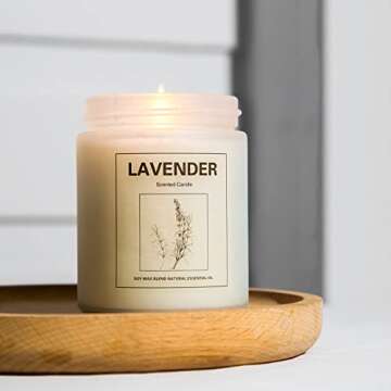 Lavender and Lemon Verbena Candle Gifts for Women 7 oz Soy Candles Set for Home Scented, Long Lasting Aromatherapy Candles, 2 Pcs