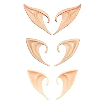 Secaden 3 Styles Elf Ears Cosplay Fairy Pixie Ears Soft Pointed Elven Ear Anime Party Dress Up Costu...