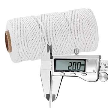 White Cotton Butchers Twine String - Ohtomber 328 Feet 2MM for Crafts, Bakers Twine, Kitchen Cooking...