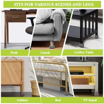 Yookwutar Adjustable Furniture Risers for Space Optimization