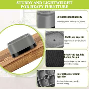 Yookwutar Adjustable Furniture Risers for Space Optimization