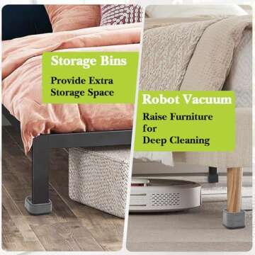 Yookwutar Adjustable Furniture Risers for Space Optimization