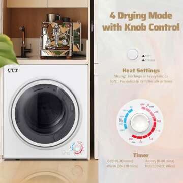 CTT Powerful 1500W Portable Clothes Dryer for Home