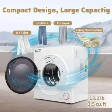 CTT Powerful 1500W Portable Clothes Dryer for Home