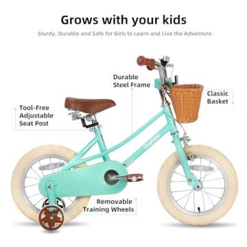 JOYSTAR 14 inch Kids Bike for Toddlers 3-5 Years (39"-47") Girls, Girls Bike with Training Wheels & ...