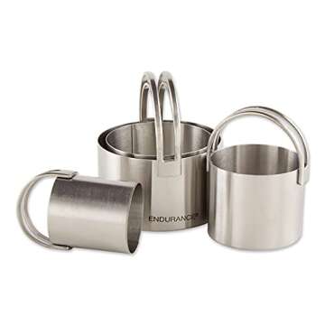 RSVP International Endurance Round Biscuit Cutters - Stainless Steel, Set of 4 | Nest for Easy Storage | For Cutting Thick or Thin Dough | Professional | High Handle Arch
