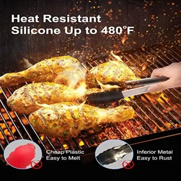 Premium Kitchen Tongs Set - Non-Stick Silicone, 2-Pack