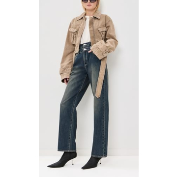 ABRAND Women's Carrie Iveta Jeans High Rise Dark Blue