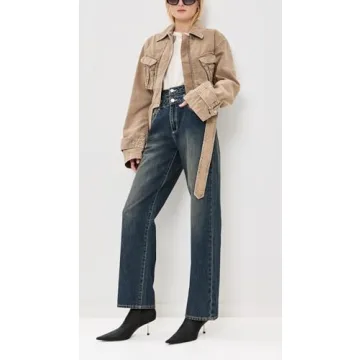 ABRAND Women's Carrie Iveta Jeans High Rise Dark Blue