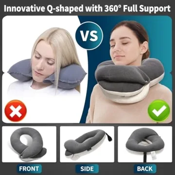 BUYUE Travel Neck Pillow with 3D Eye Mask for Comfort