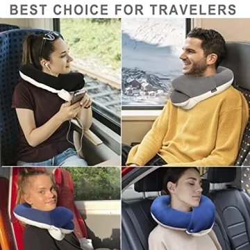 BUYUE Travel Neck Pillow with 3D Eye Mask for Comfort