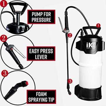 Adam's Polishes IK Foaming Pump Sprayer (6 Liters) - Pressure Foam Sprayer Cleaning Kit