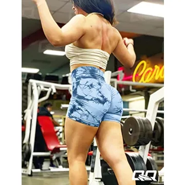 QOQ Womens Tie Dye Biker Shorts - High Waisted & Comfy