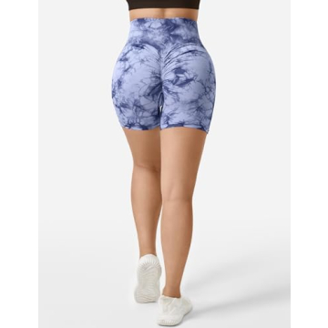 QOQ Womens Tie Dye Biker Shorts - High Waisted & Comfy