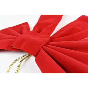 Red Velvet Christmas Bows - 9-inch Gift Pack of 4