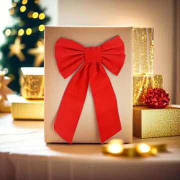Red Velvet Christmas Bows - 9-inch Gift Pack of 4