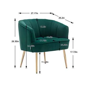 MOONMISS Comfy Accent Chair - Modern Leisure Hollow Arm Chair, Comfortable Velvet Reading Chair, Upholstered Single Sofa for Bedroom Living Room Dorm Offices, Navy