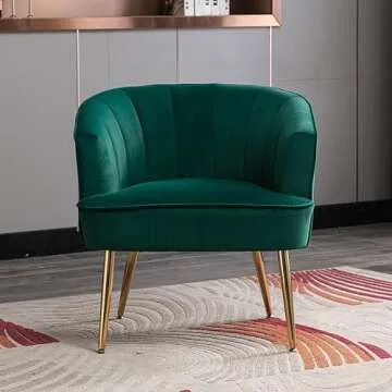 MOONMISS Comfy Accent Chair - Modern Leisure Hollow Arm Chair, Comfortable Velvet Reading Chair, Upholstered Single Sofa for Bedroom Living Room Dorm Offices, Navy