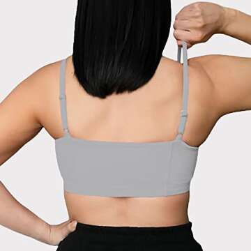 Aoxjox Women's Workout Bandeau Sports Bras Training Fitness Running Yoga Crop Tank Top (Grey, Medium)