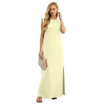 GRECERELLE Women's Casual Beach Maxi Dress with Pockets