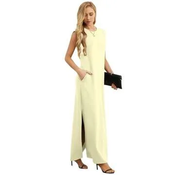 GRECERELLE Women's Casual Beach Maxi Dress with Pockets