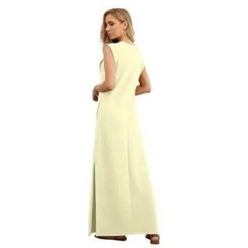 GRECERELLE Women's Casual Beach Maxi Dress with Pockets