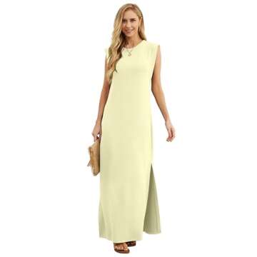 GRECERELLE Women's Casual Beach Maxi Dress with Pockets
