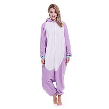 Adults One Piece Pajamas Animal Cosplay Homewear Sleepwear Jumpsuit Costume for Women Men Fit for Height 4'11"-5'2"