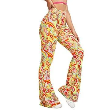 Stylish SOLY HUX Floral High Waisted Flare Leggings