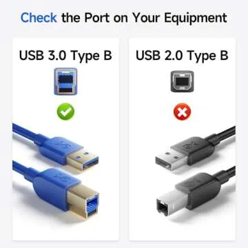Cable Matters USB 3.0 Cable - 6ft, USB 3 Cable, USB 3.0 A to B Cable, Blue