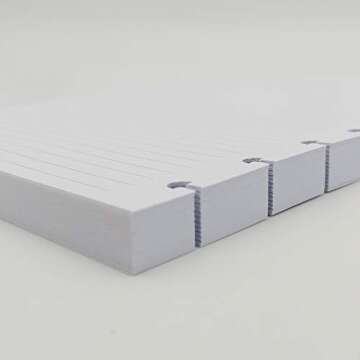 Junior Size Discbound Refill Paper - 8 Discs Discbound Paper, Lined Arc Paper Refill, 100gsm, Disc Paper Refill White Paper, 100 Sheets/200 Pages, 5.8 X 8.25 in