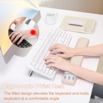 MOSISO Ergonomic Keyboard & Mouse Pad Set for Comfort
