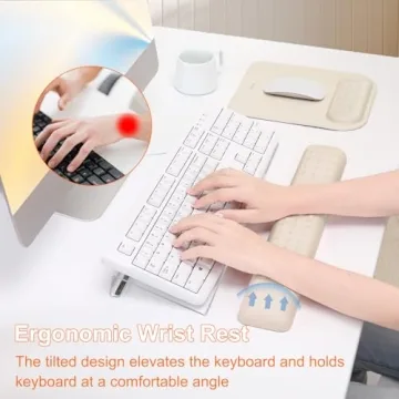 MOSISO Ergonomic Keyboard & Mouse Pad Set for Comfort
