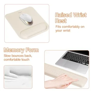 MOSISO Ergonomic Keyboard & Mouse Pad Set for Comfort
