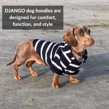 DJANGO Dog Hoodie - Soft, Stretchy, & Cozy Sweatshirts for Dogs - Navy Winter Dog Sweaters for Dachs...