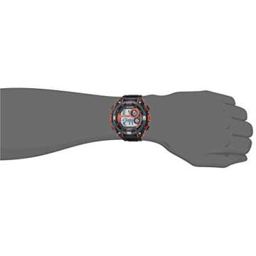 Armitron Sport Men's 40/8284RED Large Metallic Red Accented Black Resin Strap Chronograph Digital Watch