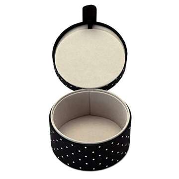 Kate Spade New York Women's Travel Jewelry Organizer for Rings/Earrings/Necklaces, Dots (black/white)