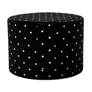 Kate Spade New York Women's Travel Jewelry Organizer for Rings/Earrings/Necklaces, Dots (black/white)