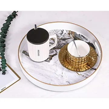 Stylish Zosenley Round Decorative Tray with Handles