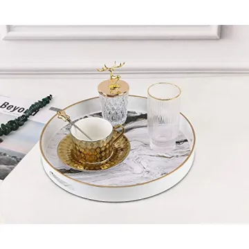 Stylish Zosenley Round Decorative Tray with Handles