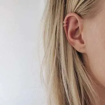 NZDLM Hoop Cartilage Earring Fake Earrings Nose Rings Septum Nose Ring Stainless Steel for Women Men Silver