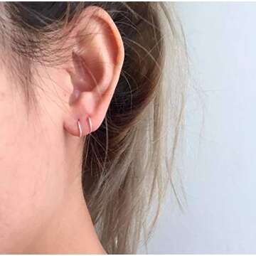 NZDLM Hoop Cartilage Earring Fake Earrings Nose Rings Septum Nose Ring Stainless Steel for Women Men Silver