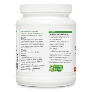 Nutiva Organic, Neutral Tasting, Steam Refined Coconut Oil from non-GMO, Sustainably Farmed Coconuts, 54 Fl Oz (Pack of 1)